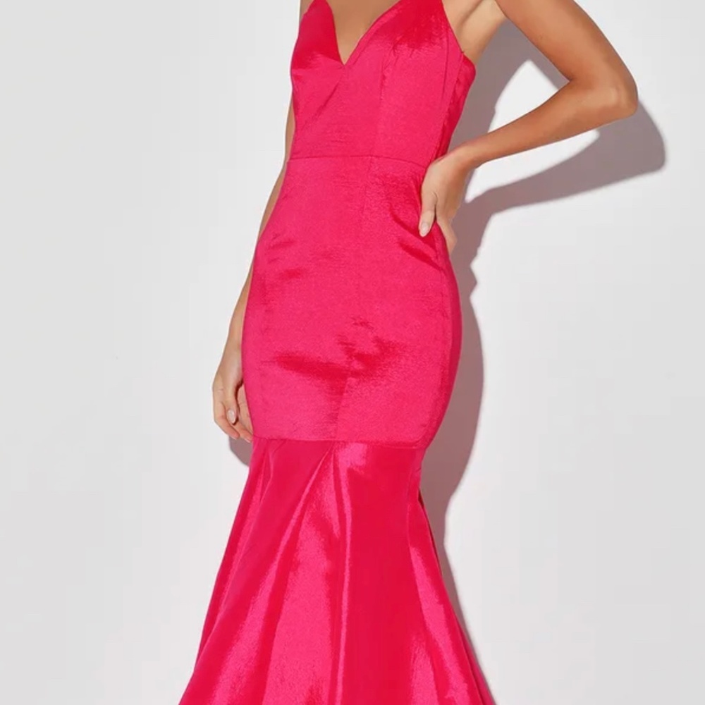 Party Has Arrived Bright Pink Mermaid Maxi Dress